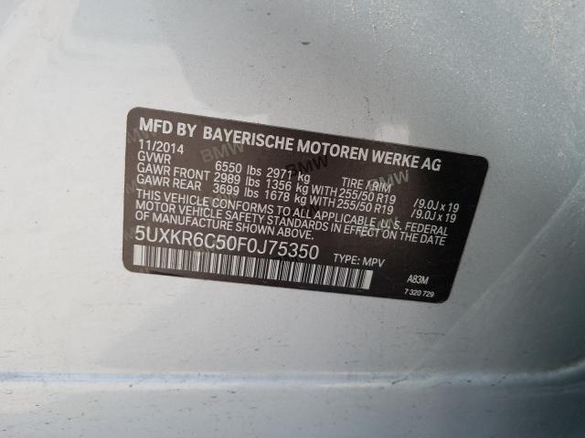 Photo 9 VIN: 5UXKR6C50F0J75350 - BMW X5 XDRIVE5 