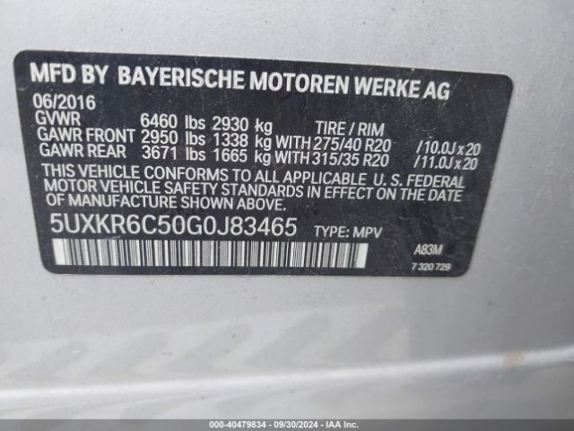 Photo 8 VIN: 5UXKR6C50G0J83465 - BMW X5 