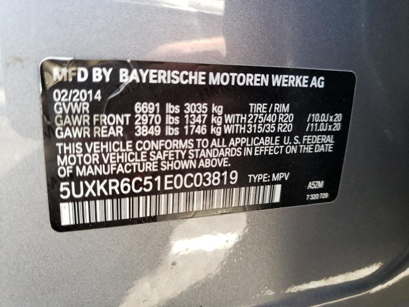 Photo 9 VIN: 5UXKR6C51E0C03819 - BMW X5 XDRIVE5 