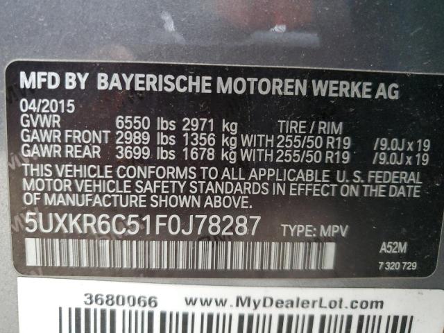 Photo 12 VIN: 5UXKR6C51F0J78287 - BMW X5 XDRIVE5 