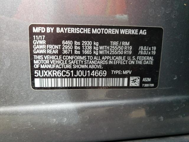 Photo 9 VIN: 5UXKR6C51J0U14669 - BMW X5 XDRIVE5 