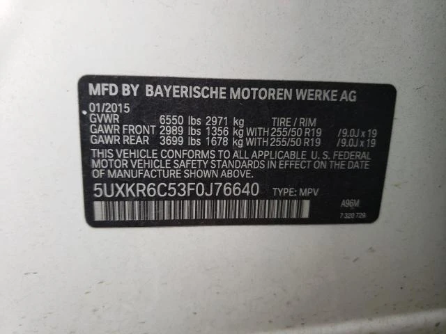 Photo 12 VIN: 5UXKR6C53F0J76640 - BMW X5 XDRIVE5 