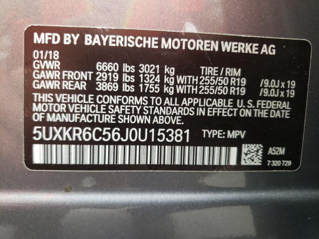 Photo 9 VIN: 5UXKR6C56J0U15381 - BMW X5 XDRIVE5 