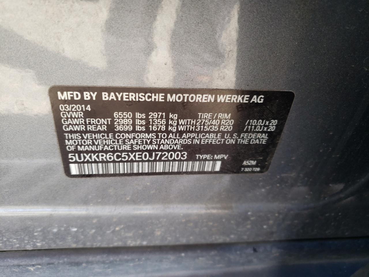 Photo 12 VIN: 5UXKR6C5XE0J72003 - BMW X5 