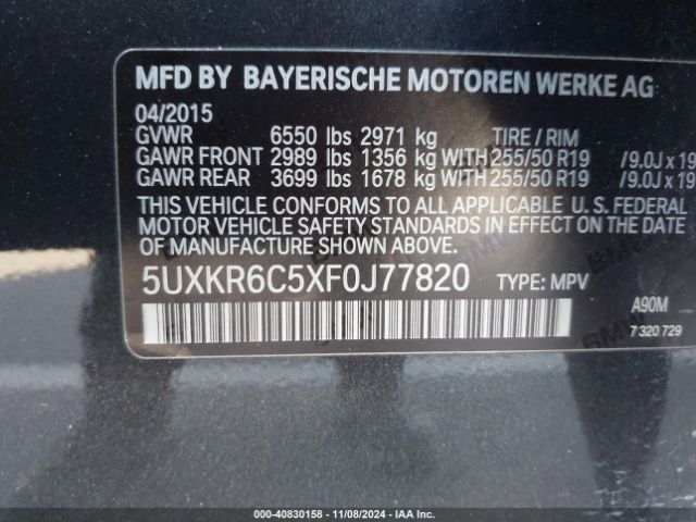 Photo 8 VIN: 5UXKR6C5XF0J77820 - BMW X5 