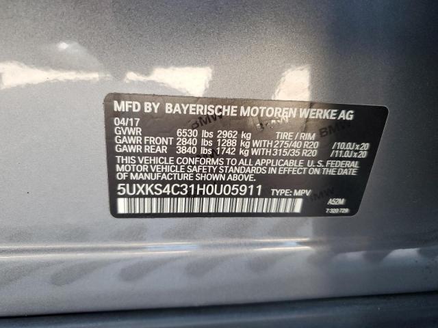 Photo 13 VIN: 5UXKS4C31H0U05911 - BMW X5 XDRIVE3 