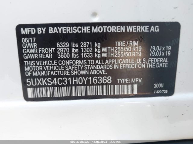 Photo 8 VIN: 5UXKS4C31H0Y16368 - BMW X5 