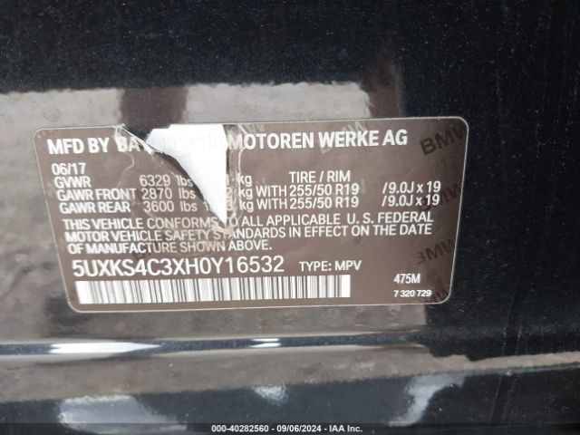 Photo 8 VIN: 5UXKS4C3XH0Y16532 - BMW X5 