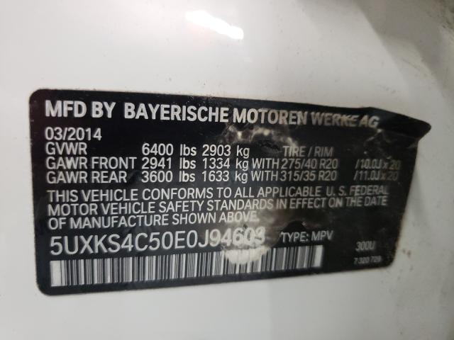 Photo 9 VIN: 5UXKS4C50E0J94603 - BMW X5 XDRIVE3 