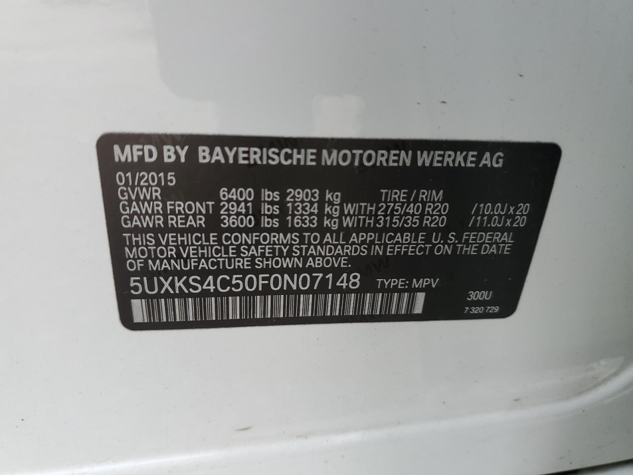 Photo 12 VIN: 5UXKS4C50F0N07148 - BMW X5 