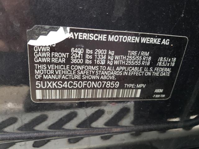 Photo 12 VIN: 5UXKS4C50F0N07859 - BMW X5 XDRIVE3 