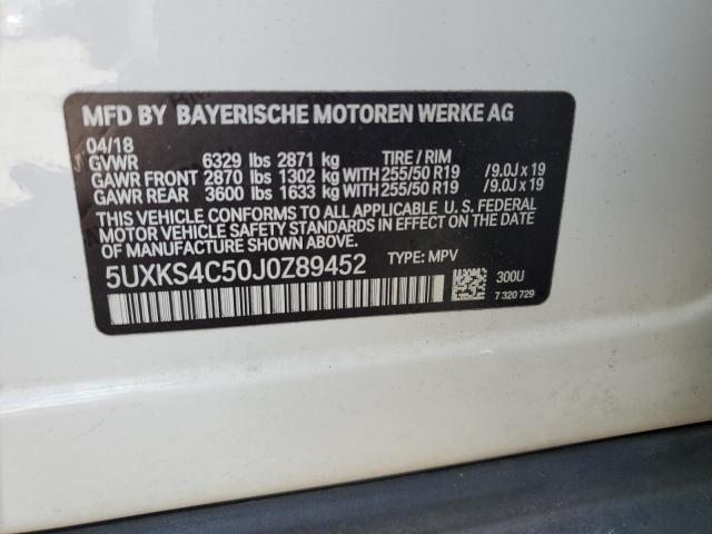 Photo 12 VIN: 5UXKS4C50J0Z89452 - BMW X5 XDRIVE3 