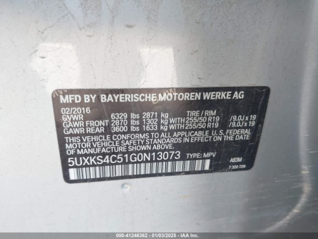 Photo 8 VIN: 5UXKS4C51G0N13073 - BMW X5 