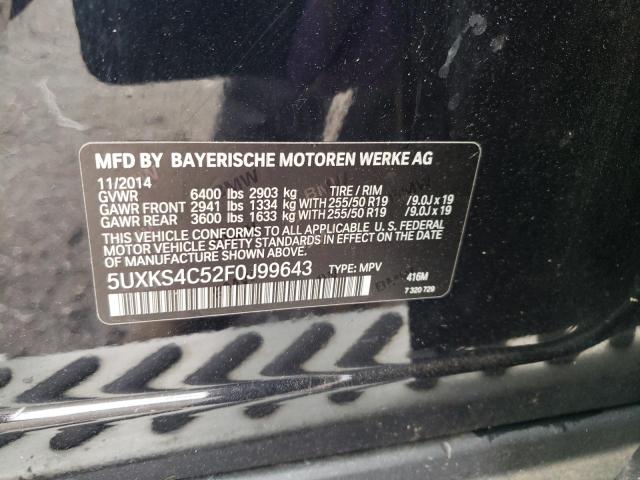 Photo 9 VIN: 5UXKS4C52F0J99643 - BMW X5 XDRIVE3 