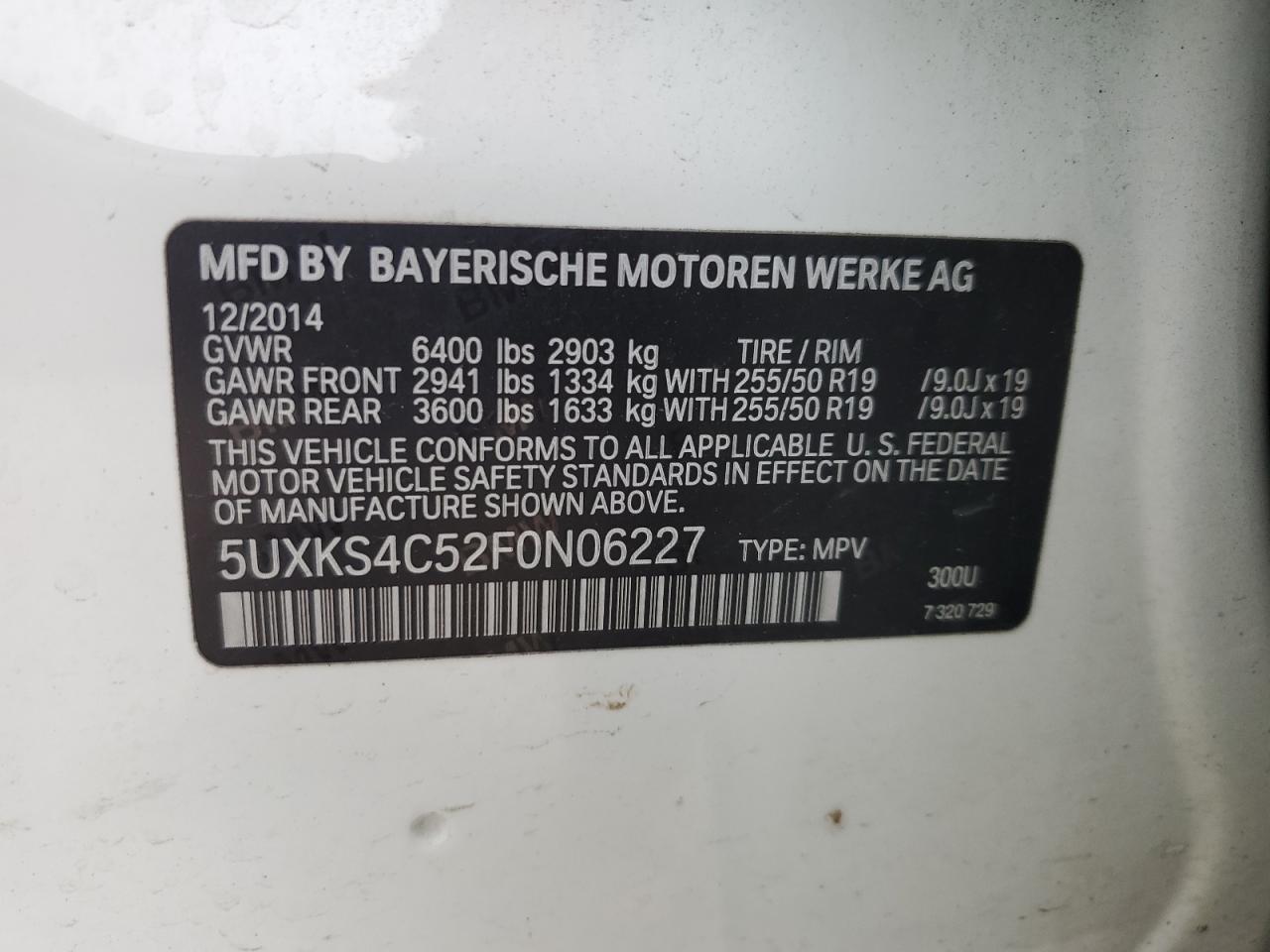 Photo 11 VIN: 5UXKS4C52F0N06227 - BMW X5 