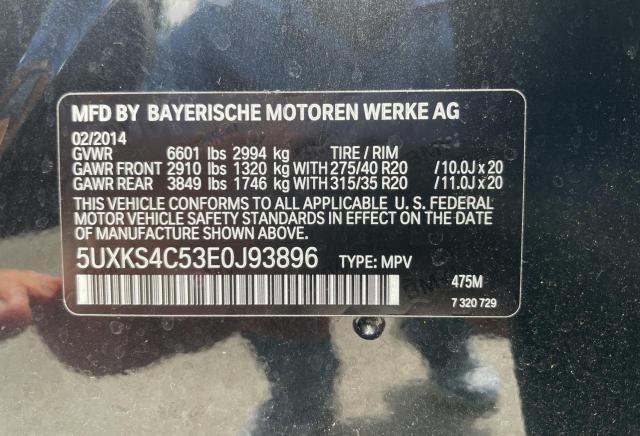 Photo 9 VIN: 5UXKS4C53E0J93896 - BMW X5 XDRIVE3 