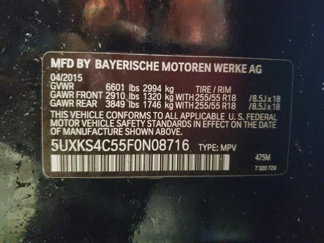 Photo 12 VIN: 5UXKS4C55F0N08716 - BMW X5 XDRIVE3 