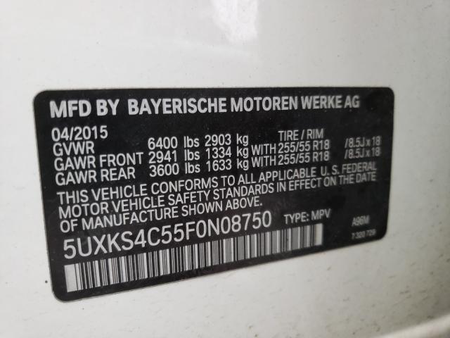 Photo 9 VIN: 5UXKS4C55F0N08750 - BMW X5 