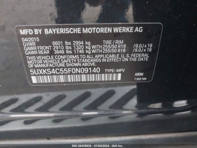 Photo 8 VIN: 5UXKS4C55F0N09140 - BMW X5 