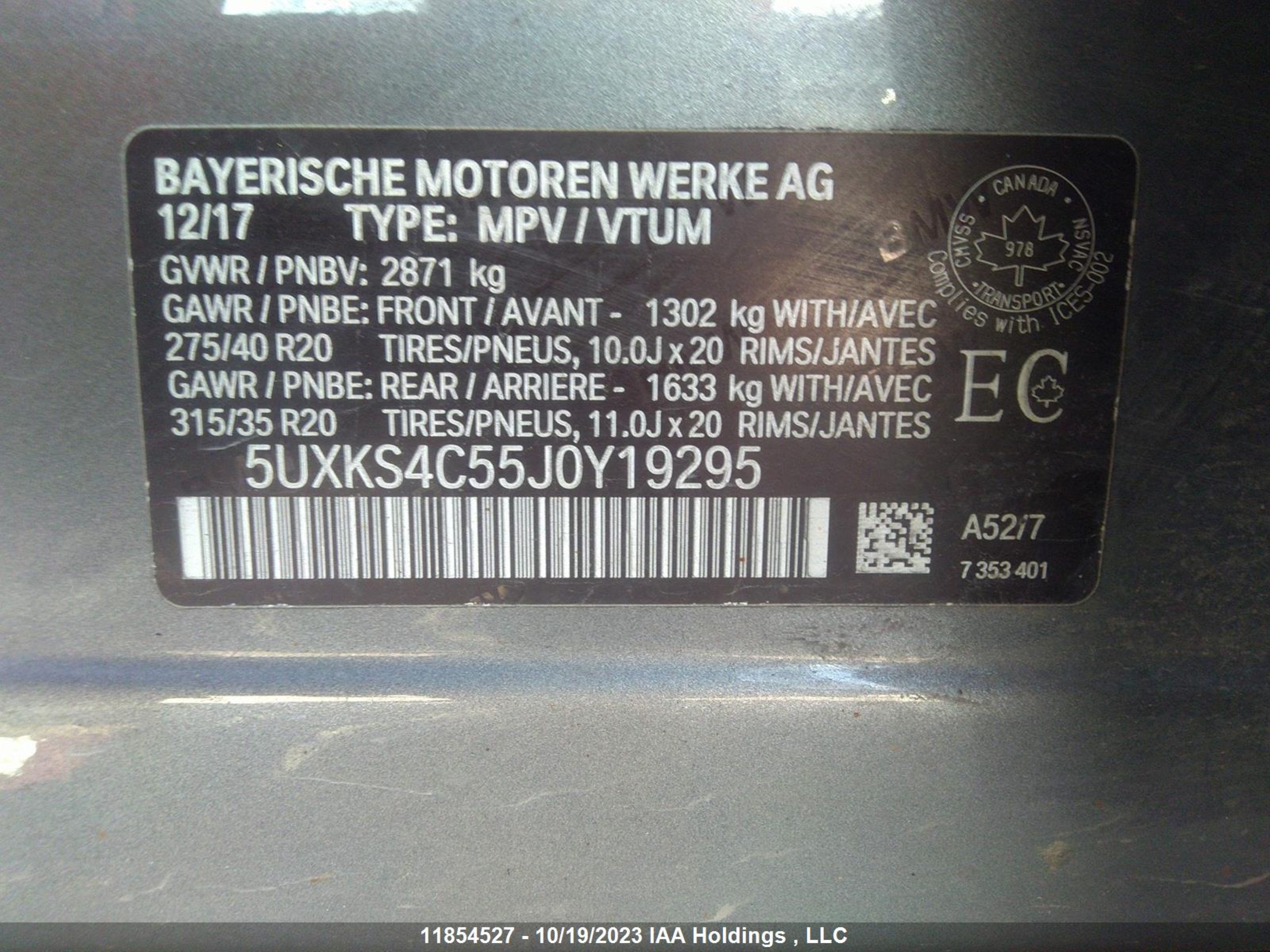 Photo 8 VIN: 5UXKS4C55J0Y19295 - BMW X5 