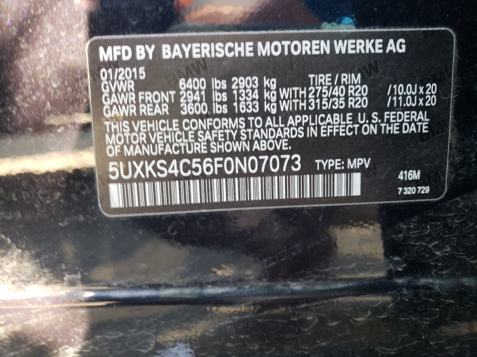 Photo 9 VIN: 5UXKS4C56F0N07073 - BMW X5 