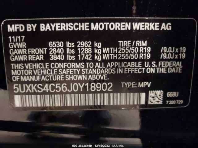 Photo 8 VIN: 5UXKS4C56J0Y18902 - BMW X5 