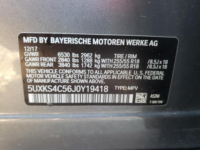 Photo 9 VIN: 5UXKS4C56J0Y19418 - BMW X5 XDRIVE3 