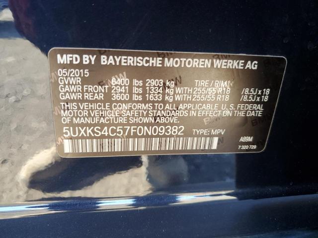 Photo 12 VIN: 5UXKS4C57F0N09382 - BMW X5 XDRIVE3 