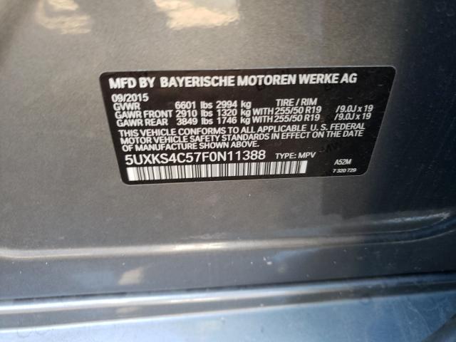 Photo 9 VIN: 5UXKS4C57F0N11388 - BMW X5 XDRIVE3 