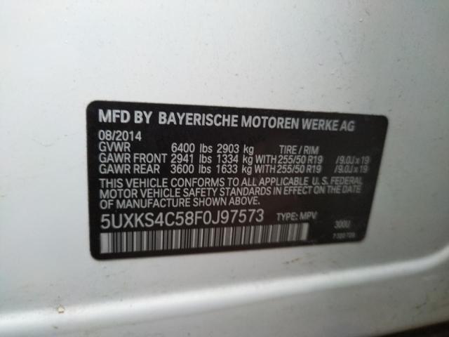 Photo 9 VIN: 5UXKS4C58F0J97573 - BMW X5 XDRIVE3 