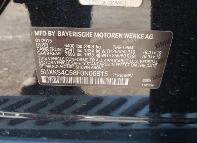 Photo 8 VIN: 5UXKS4C58F0N06815 - BMW X5 