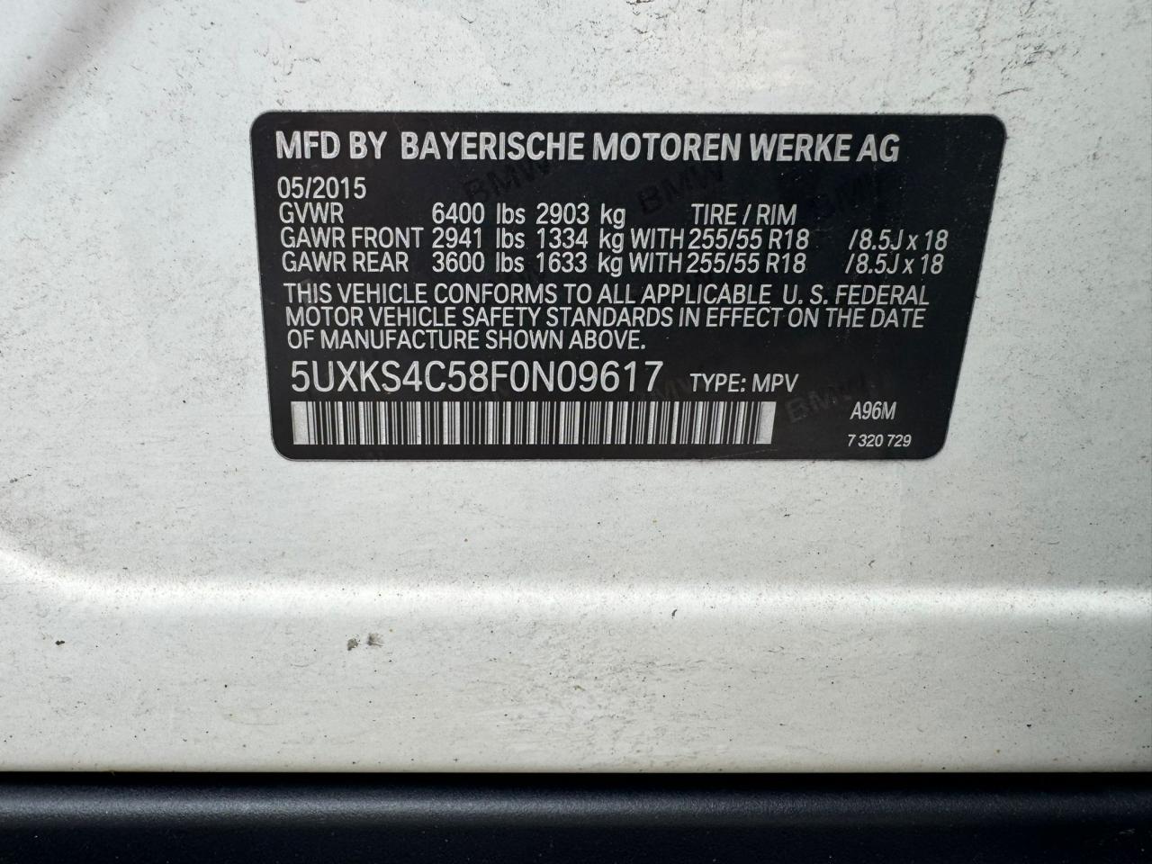 Photo 11 VIN: 5UXKS4C58F0N09617 - BMW X5 