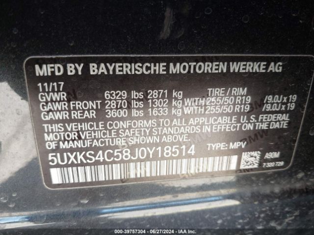 Photo 8 VIN: 5UXKS4C58J0Y18514 - BMW X5 