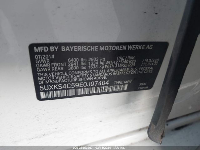 Photo 8 VIN: 5UXKS4C59E0J97404 - BMW X5 