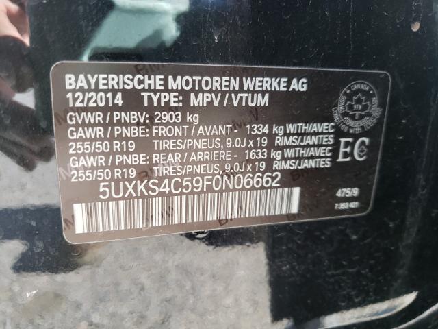 Photo 9 VIN: 5UXKS4C59F0N06662 - BMW X5 XDRIVE3 