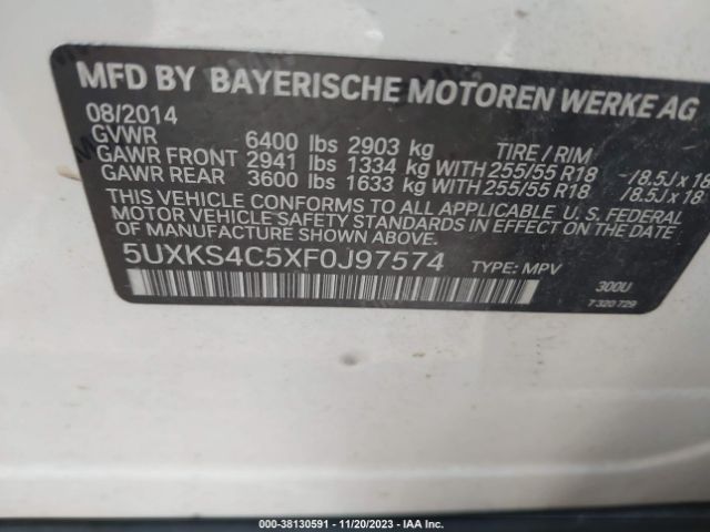 Photo 8 VIN: 5UXKS4C5XF0J97574 - BMW X5 