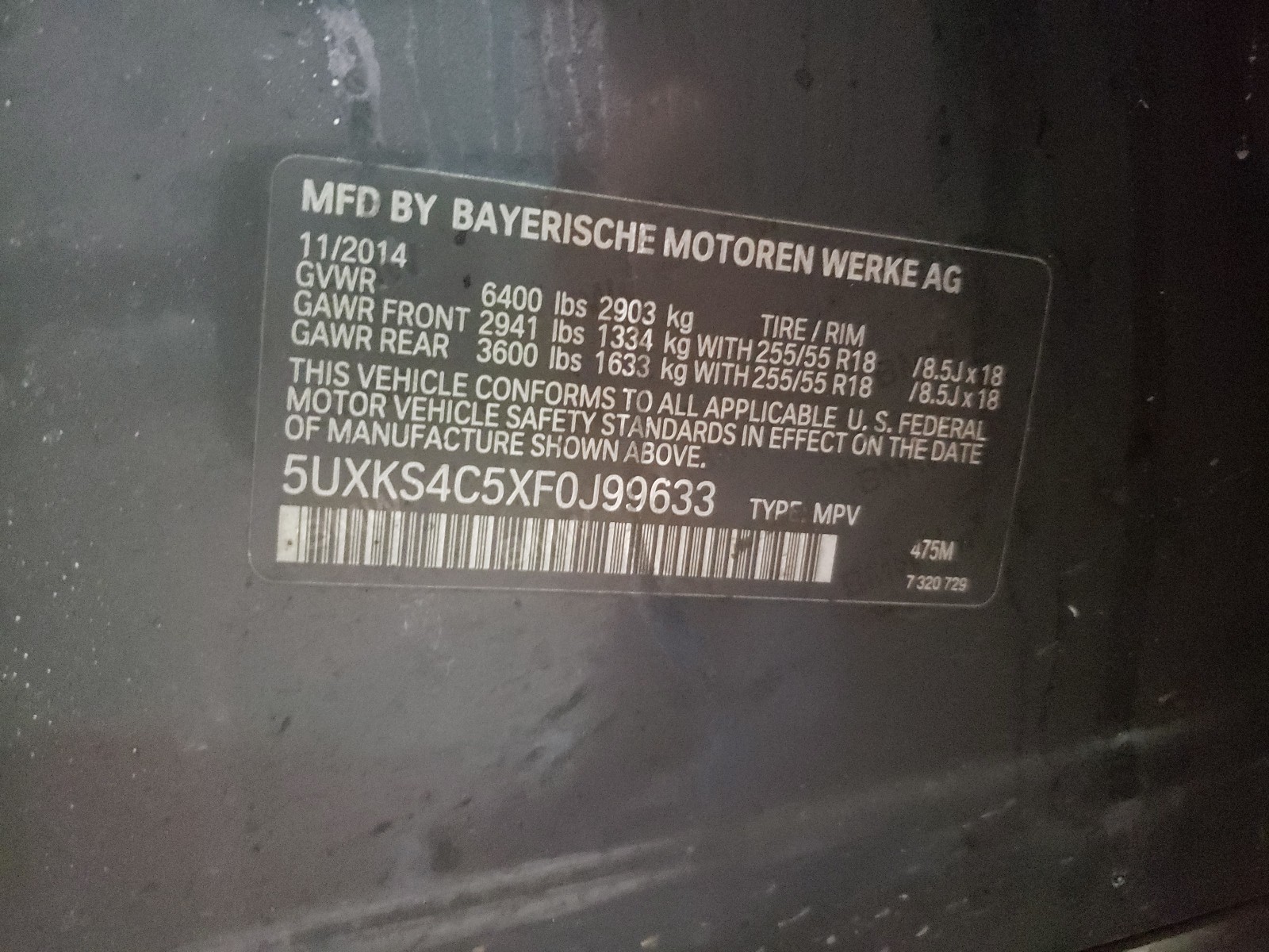 Photo 9 VIN: 5UXKS4C5XF0J99633 - BMW X5 