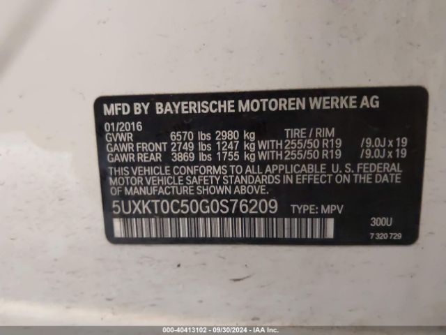 Photo 8 VIN: 5UXKT0C50G0S76209 - BMW X5 