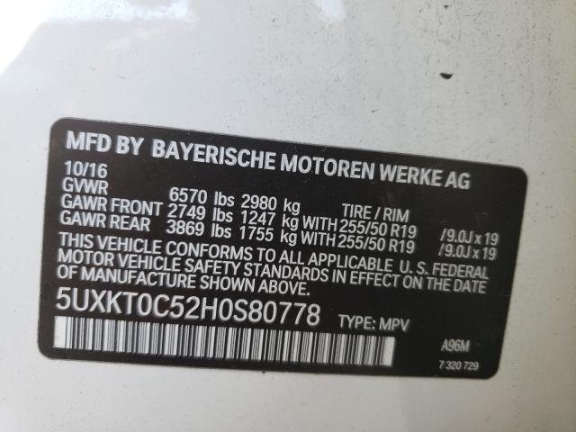 Photo 9 VIN: 5UXKT0C52H0S80778 - BMW X5 XDR40E 