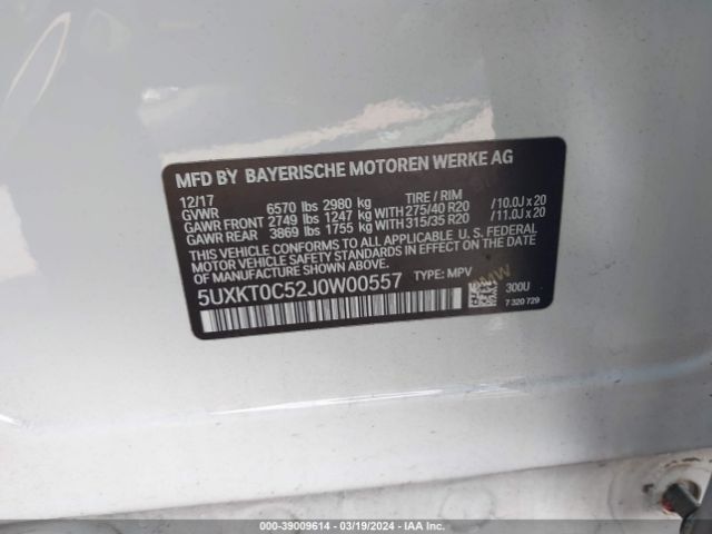 Photo 8 VIN: 5UXKT0C52J0W00557 - BMW X5 EDRIVE 