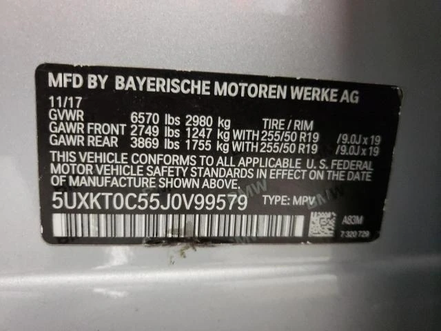 Photo 12 VIN: 5UXKT0C55J0V99579 - BMW X5 XDR40E 