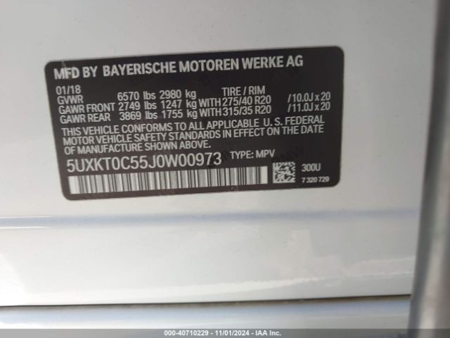 Photo 8 VIN: 5UXKT0C55J0W00973 - BMW X5 