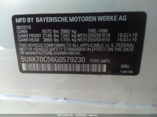 Photo 8 VIN: 5UXKT0C56G0S79230 - BMW X5 EDRIVE 