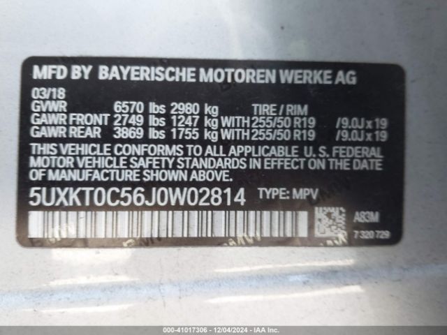 Photo 8 VIN: 5UXKT0C56J0W02814 - BMW X5 