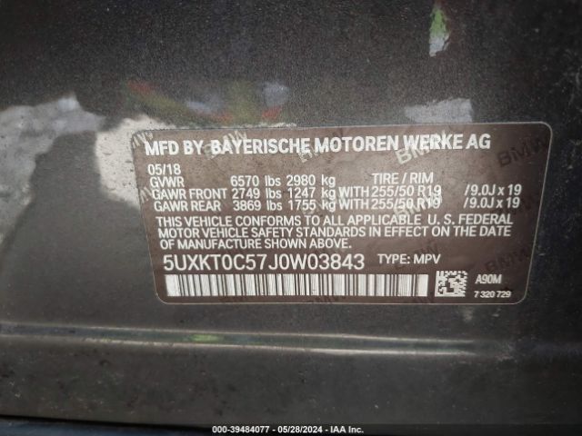 Photo 8 VIN: 5UXKT0C57J0W03843 - BMW X5 EDRIVE 