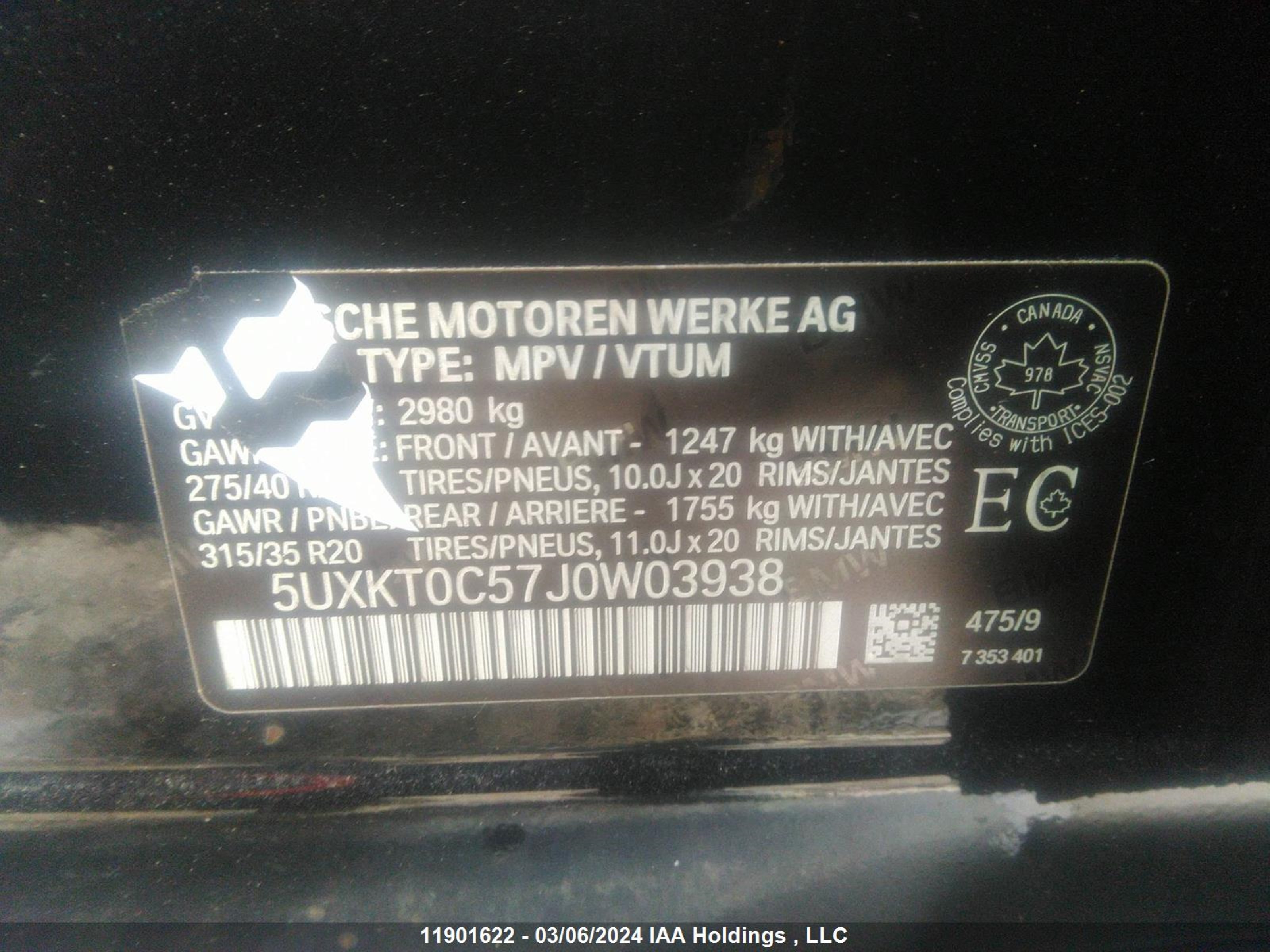 Photo 8 VIN: 5UXKT0C57J0W03938 - BMW X5 