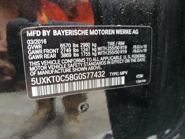 Photo 12 VIN: 5UXKT0C58G0S77432 - BMW X5 XDR40E 