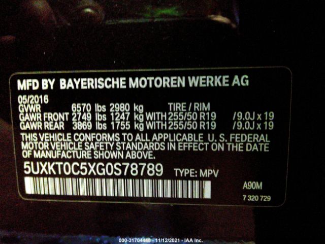 Photo 8 VIN: 5UXKT0C5XG0S78789 - BMW X5 EDRIVE 