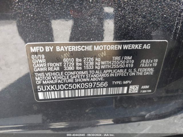 Photo 8 VIN: 5UXKU0C50K0S97566 - BMW X6 