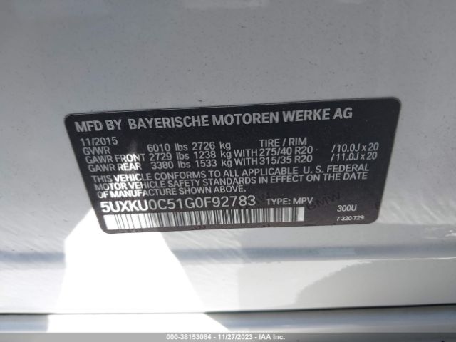 Photo 8 VIN: 5UXKU0C51G0F92783 - BMW X6 